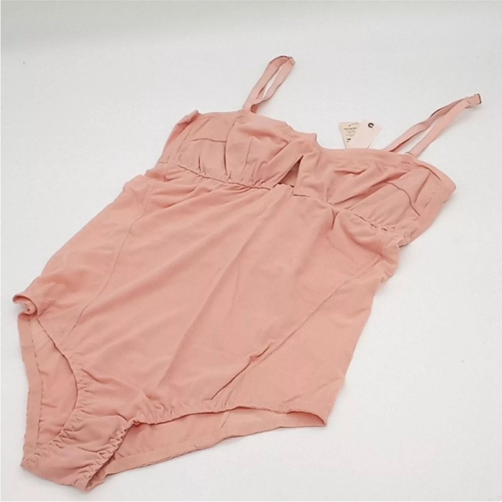 Free People We Are HAH Bodysuit Womens Medium Under the Wire Copper Rose Pink M